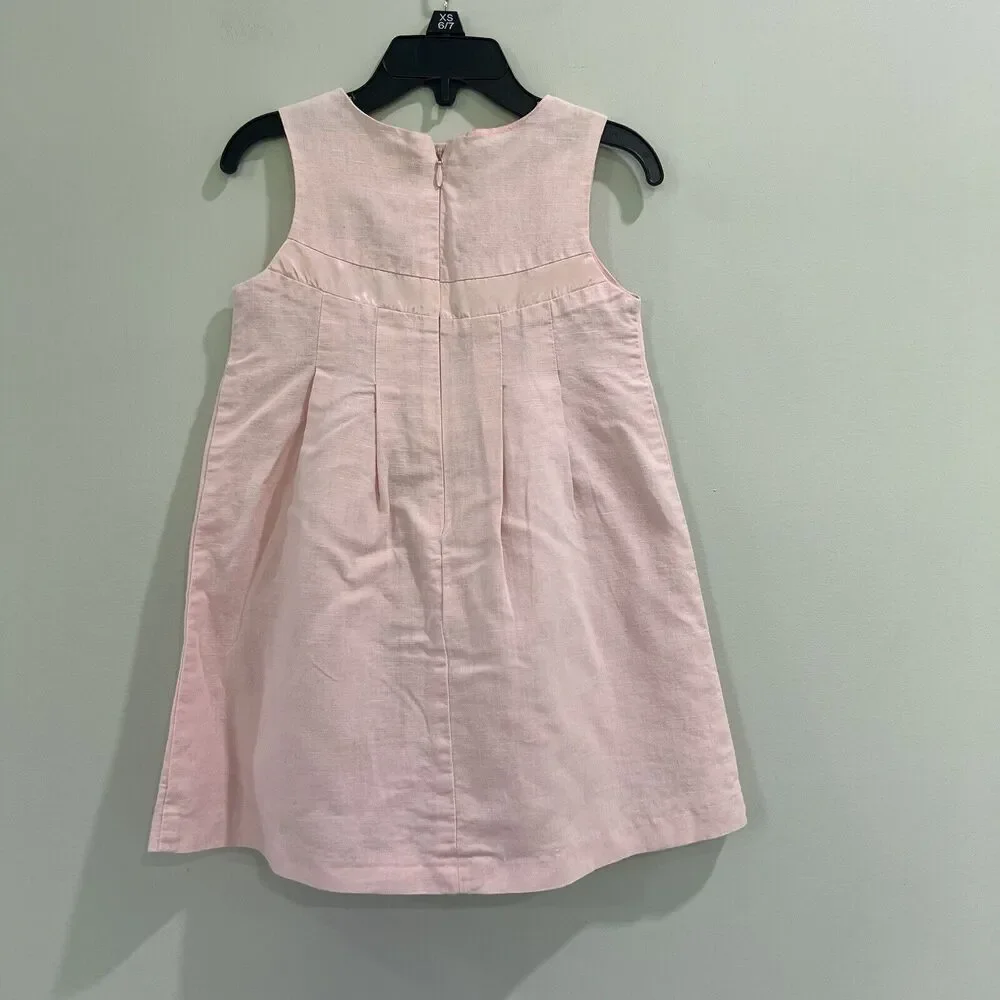 Old Navy Pink Toddler Linen Sleeveless‎ Dress Size 3t Long Length